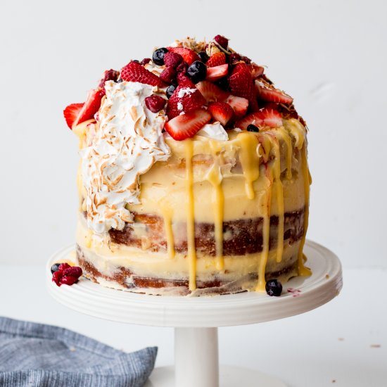 Lemon, Coconut & Berry Layer Cake