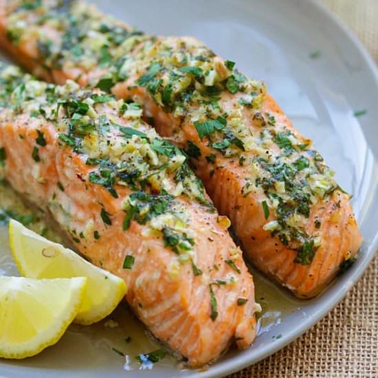 Garlic Herb Roasted Salmon