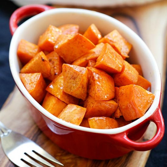 Honey Cinnamon Roasted Sweet Potato