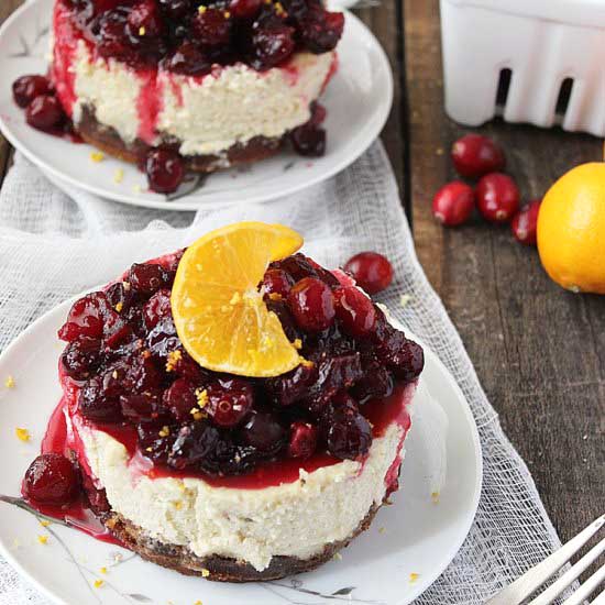 Vegan Cranberry Orange Cheesecake