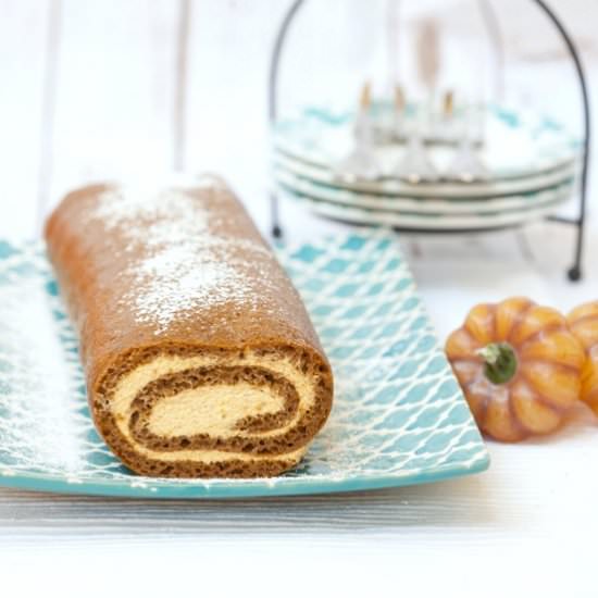 Pumpkin Angel Food Roulade