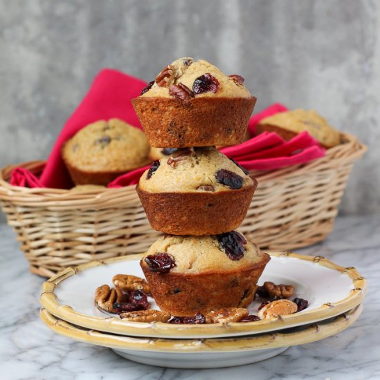 Orange Pecan Cranberry Muffins