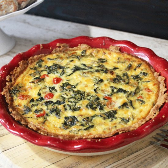 Kale and Blistered Tomato Quiche