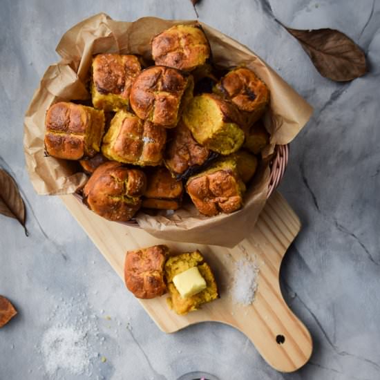 Sourdough Pumpkin Pretzel Rolls