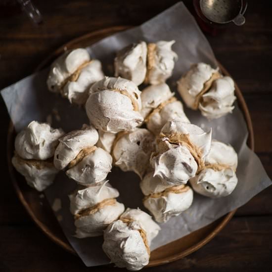 Meringues with White Chocolate Ganache