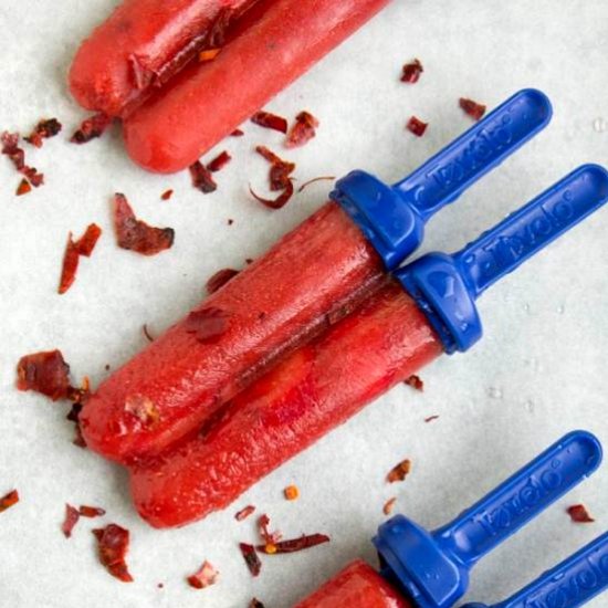 Spicy Strawberry Popsicles