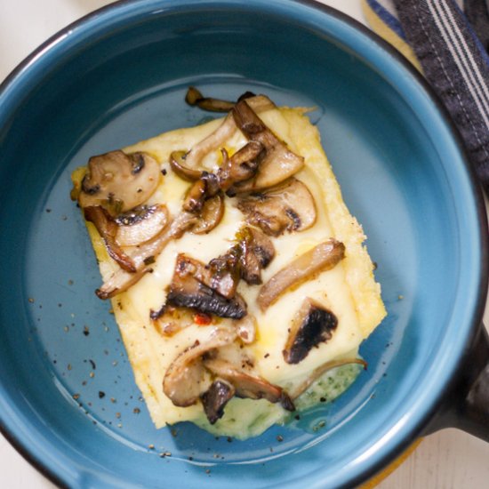 Polenta with Raclette and Mushrooms