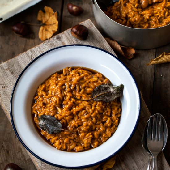 Baked Squash and Chestnut Risotto