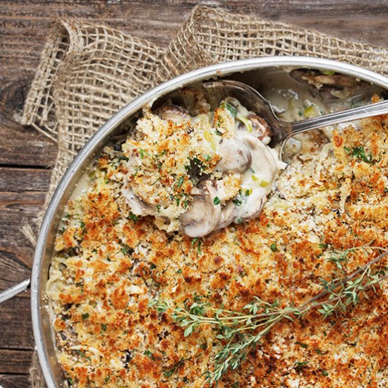 Creamy Mushroom and Gruyere Gratin