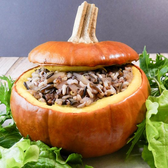 Wild Rice Stuffed Pumpkin