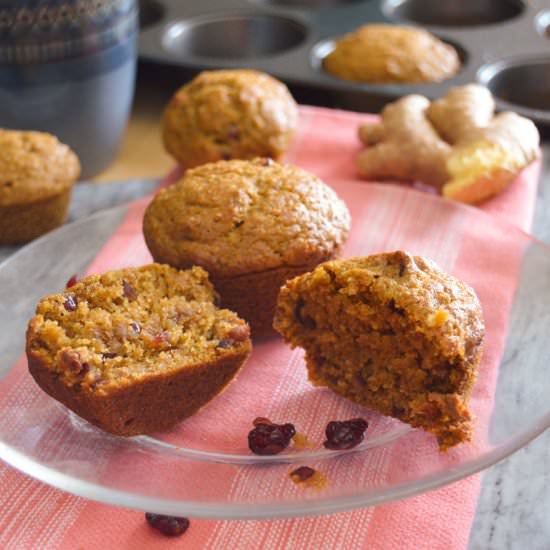 Cranberry-Ginger Pumpkin Muffins