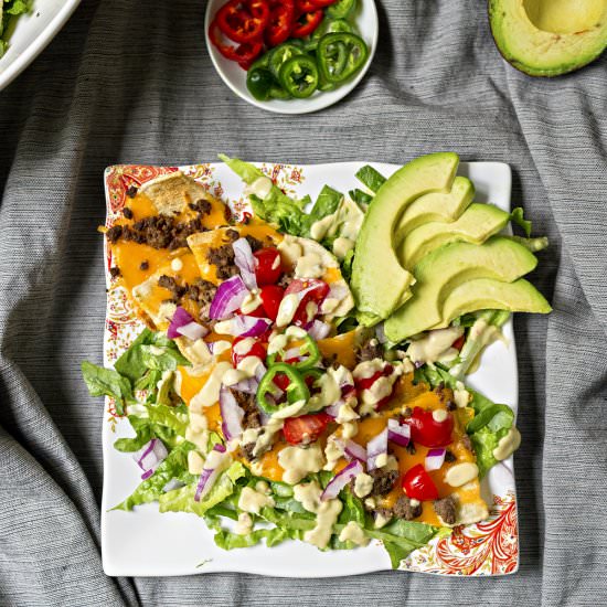 Nacho Salad with Avocado Crema