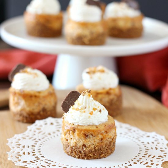 Mini Butterfinger Cheesecakes