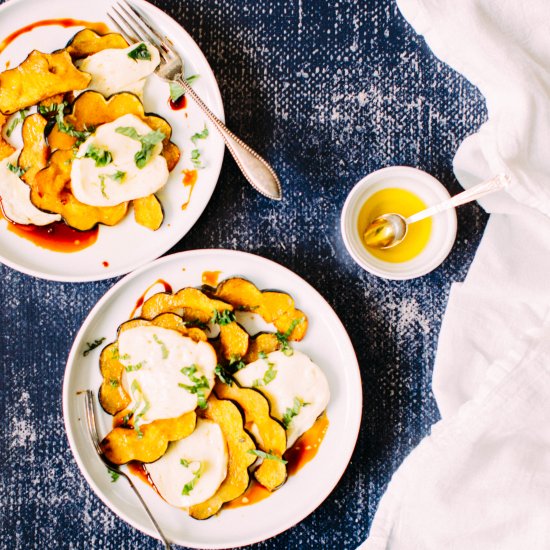 Roasted Squash + Halloumi Salad