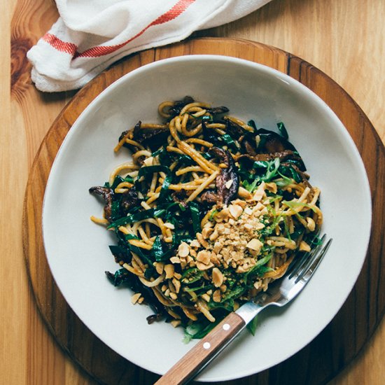 Sweet Shiitake and Peanut Noodles