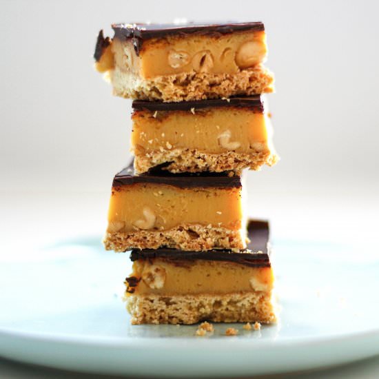 Salted Caramel Choc Peanut Slice