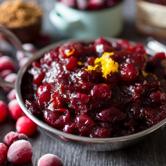 Bourbon Ginger Cranberry Sauce