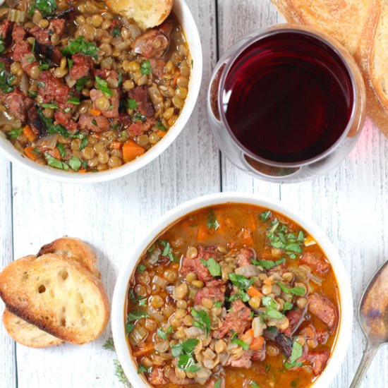 Smoked Sausage and Lentil Soup