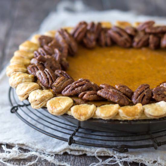 Pumpkin Pie with Candied Pecans