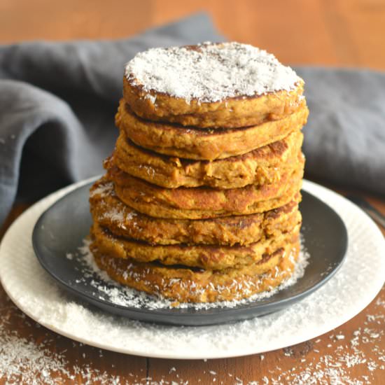 Paleo Pumpkin Coconut Pancakes