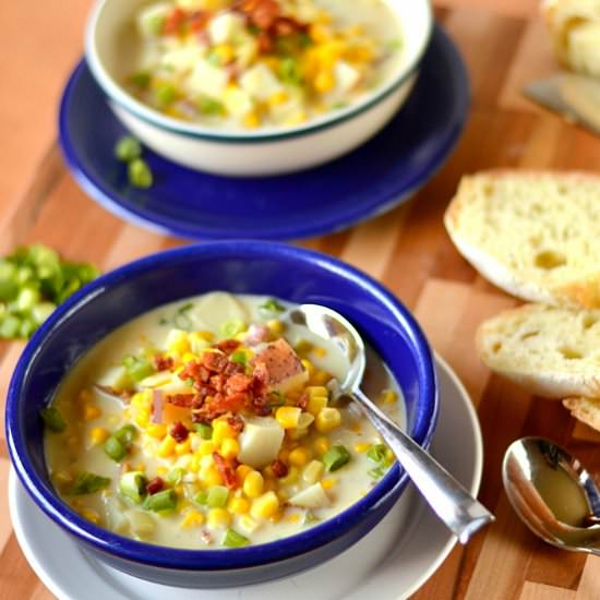 Cream of Corn Soup with Bacon