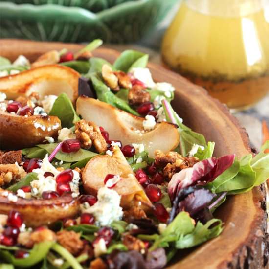 Bourbon Roasted Pear Salad