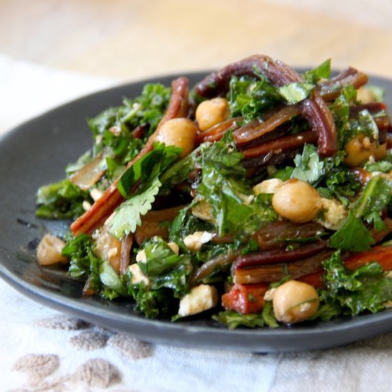 Roast Carrot, Chickpea & Kale Salad