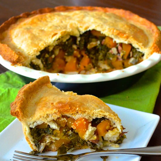 Butternut Squash, Kale & Almond Pie