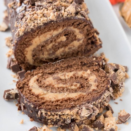 Peanut Butter Cup Cake Roll