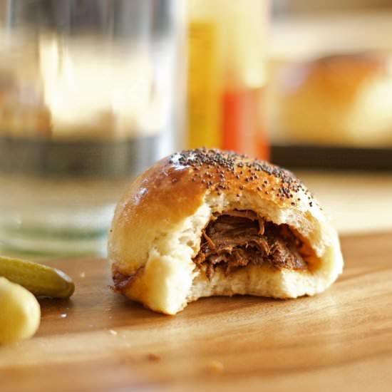 Braised Beef, Beer and Bacon Buns