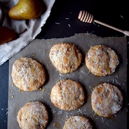 Roasted Pear, Cheese, & Honey Scone