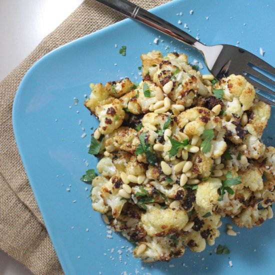 Cauliflower w/ Parmesan & Pine Nuts