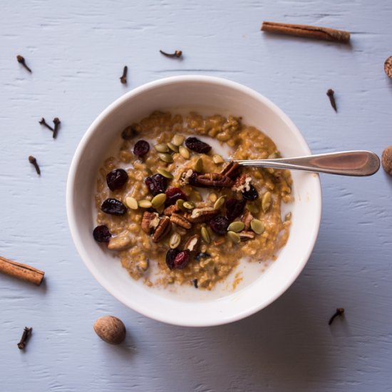 Pumpkin Steel Cut Oatmeal