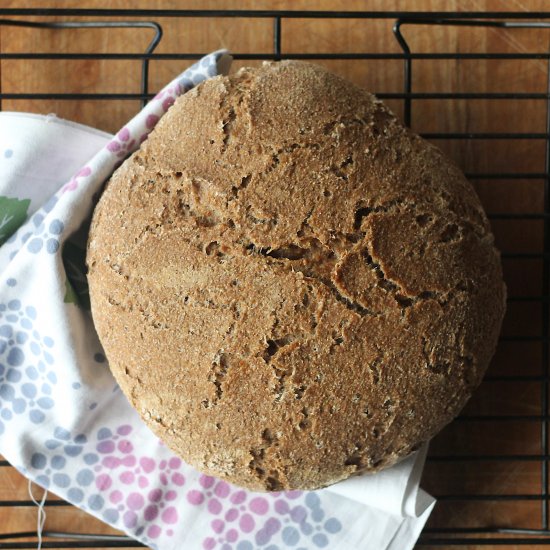 Rustic Whole Wheat Sourdough Loaf