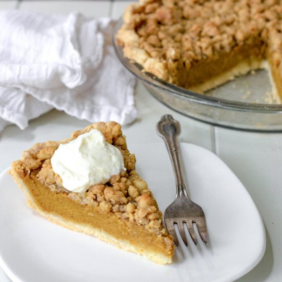 Pumpkin Pie with Macadamia Streusel