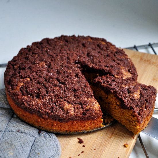 Pumpkin Dark Chocolate Crumb Cake