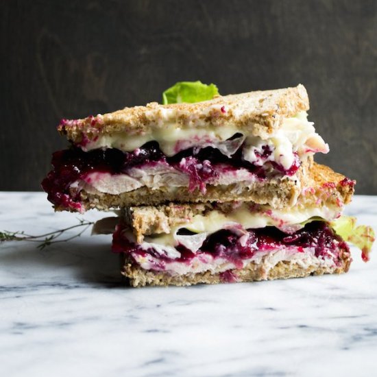 turkey, cranberry, brie sandwich