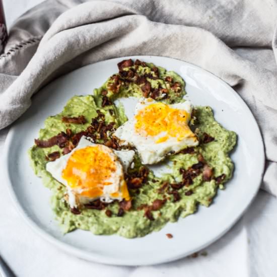 Avocado Mash with Egg Shapes