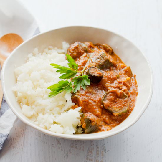 Slow Cooker Curried Eggplant