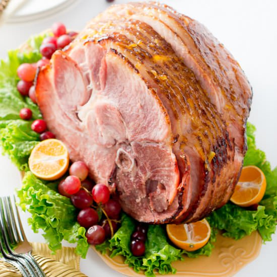 Orange Dijon Glazed Ham