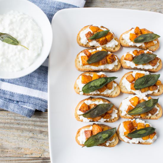 Butternut Squash and Sage Crostini