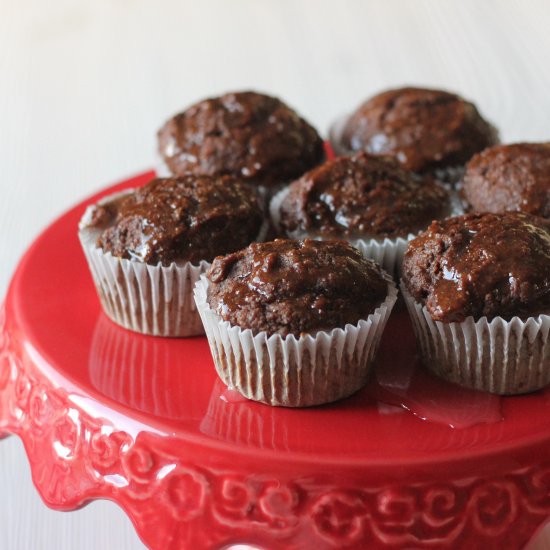 Gingerbread Muffins and Lemon Glaze