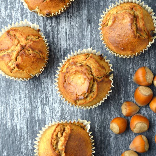 Oatmeal Muffins with Plum and Nuts