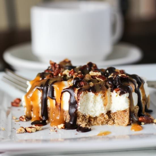 Pecan Turtle Cheesecake Bars