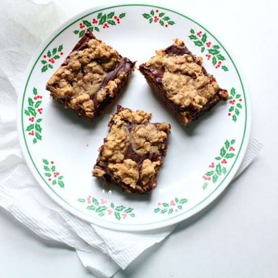 Deep Dish Oatmeal Fudge Bars