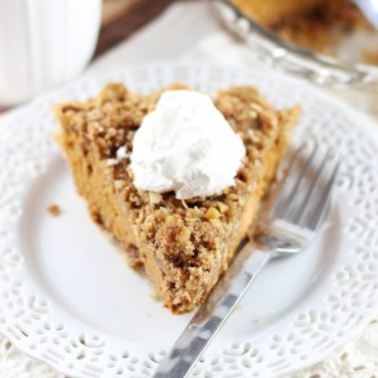 Walnut Streusel Pumpkin Pie