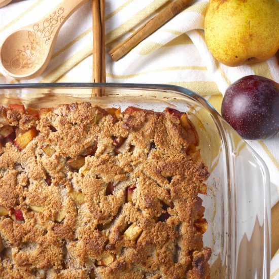 Plum, Pear, Apple Grain-Free Crumble