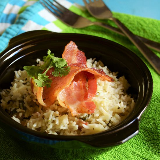 Spinach and Bacon Rice