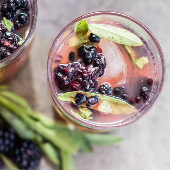 Iced Green Tea with Sage & Berries