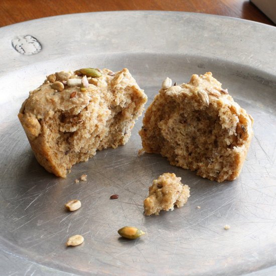 Seeded Honey Whole Wheat Muffins